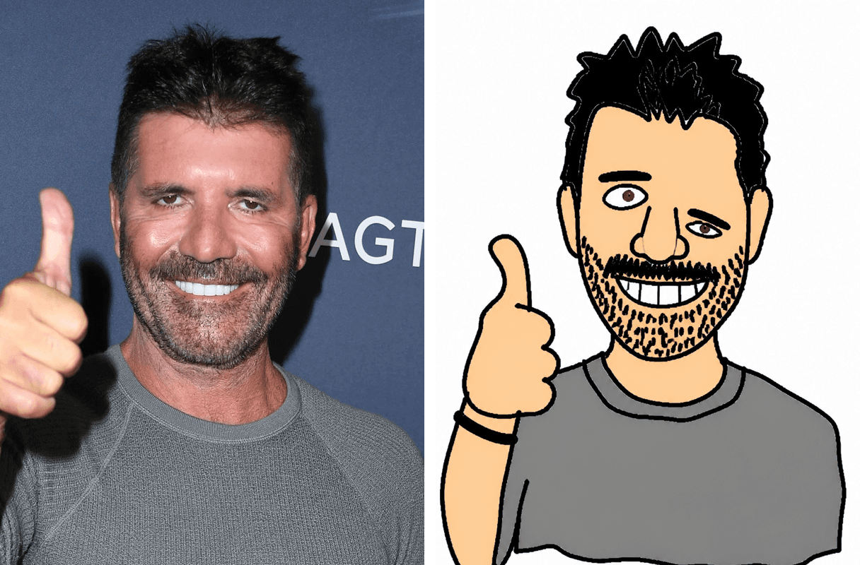 Before and after: Simon, no notes